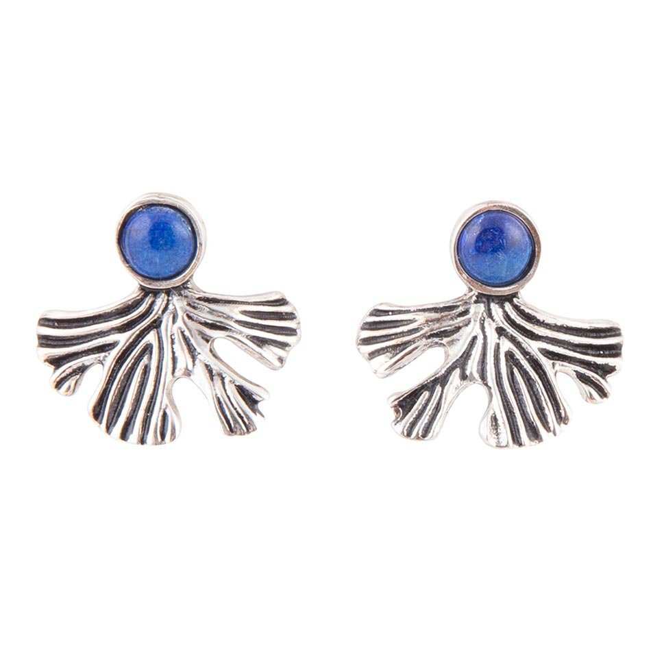 Ginko Blue Lapis and Sterling Silver Stud Earrings - Barse Jewelry - Flyclothing LLC