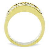 GL002 - IP Gold(Ion Plating) Brass Ring with Top Grade Crystal in Clear - Alamode - Flyclothing LLC