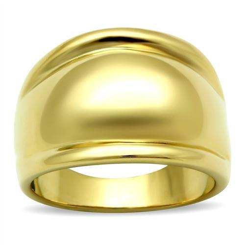 GL010 - IP Gold(Ion Plating) Brass Ring with No Stone - Alamode - Flyclothing LLC