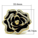 GL021 - IP Gold(Ion Plating) Brass Ring with Top Grade Crystal in Clear - Alamode - Flyclothing LLC