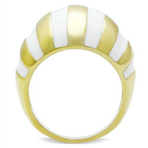 GL023 - IP Gold(Ion Plating) Brass Ring with No Stone - Alamode - Flyclothing LLC