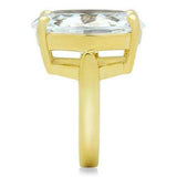 GL083 - IP Gold(Ion Plating) Brass Ring with AAA Grade CZ in Clear - Alamode - Flyclothing LLC