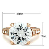GL144 - IP Rose Gold(Ion Plating) Brass Ring with AAA Grade CZ in Clear - Alamode - Flyclothing LLC