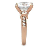 GL144 - IP Rose Gold(Ion Plating) Brass Ring with AAA Grade CZ in Clear - Alamode - Flyclothing LLC
