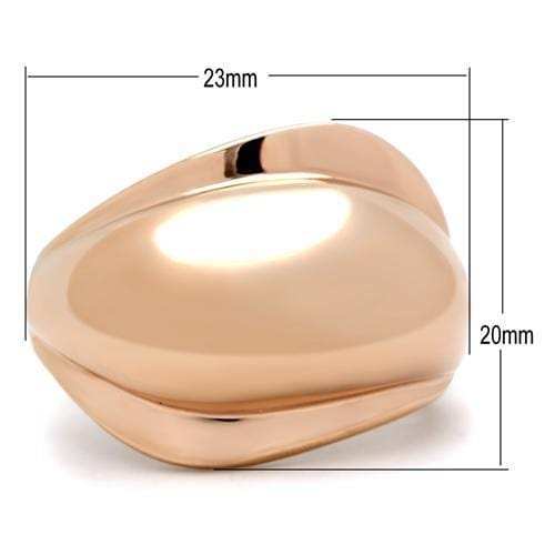 GL157 - IP Rose Gold(Ion Plating) Brass Ring with No Stone - Alamode - Flyclothing LLC