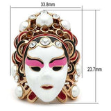 GL163 - IP Rose Gold(Ion Plating) Brass Ring with Top Grade Crystal in Clear - Alamode - Flyclothing LLC