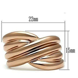 GL205 - IP Rose Gold(Ion Plating) Brass Ring with No Stone - Alamode - Flyclothing LLC