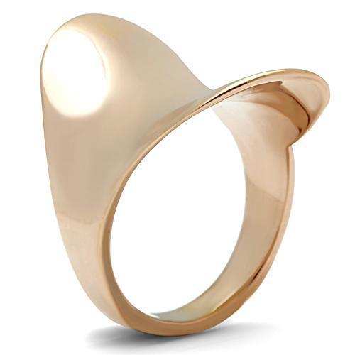 GL207 - IP Rose Gold(Ion Plating) Brass Ring with No Stone - Alamode - Flyclothing LLC