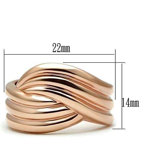 GL209 - IP Rose Gold(Ion Plating) Brass Ring with No Stone - Alamode - Flyclothing LLC