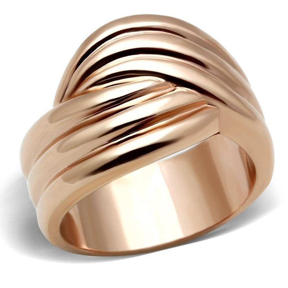 GL209 - IP Rose Gold(Ion Plating) Brass Ring with No Stone - Alamode - Flyclothing LLC