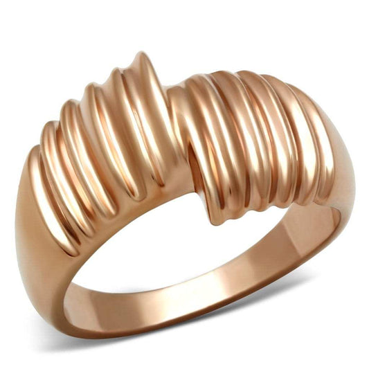 GL212 - IP Rose Gold(Ion Plating) Brass Ring with No Stone - Alamode - Flyclothing LLC