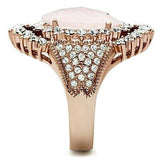 GL225 - IP Rose Gold(Ion Plating) Brass Ring with Precious Stone PINK CRYSTAL in Light Rose - Alamode - Flyclothing LLC