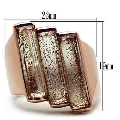 GL231 - IP Rose Gold(Ion Plating) Brass Ring with Synthetic Spinel in Topaz - Alamode - Flyclothing LLC