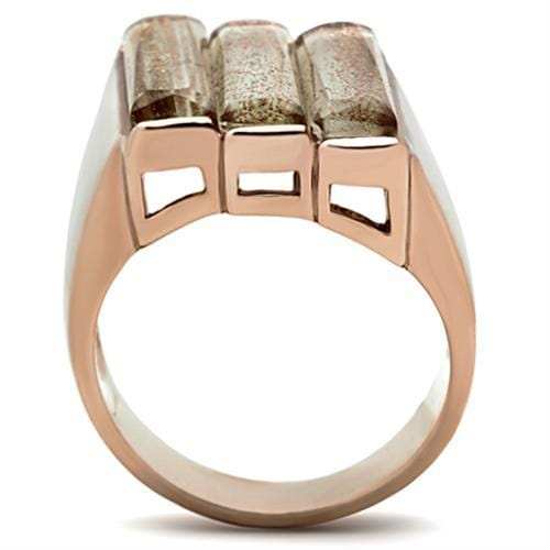 GL231 - IP Rose Gold(Ion Plating) Brass Ring with Synthetic Spinel in Topaz - Alamode - Flyclothing LLC