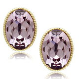GL258 - IP Gold(Ion Plating) Brass Earrings with Top Grade Crystal in Light Amethyst - Alamode - Flyclothing LLC