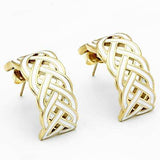 GL272 - IP Gold(Ion Plating) Brass Earrings with Epoxy in White - Alamode - Flyclothing LLC