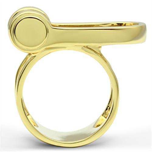 GL280 - IP Gold(Ion Plating) Brass Ring with No Stone - Alamode - Flyclothing LLC