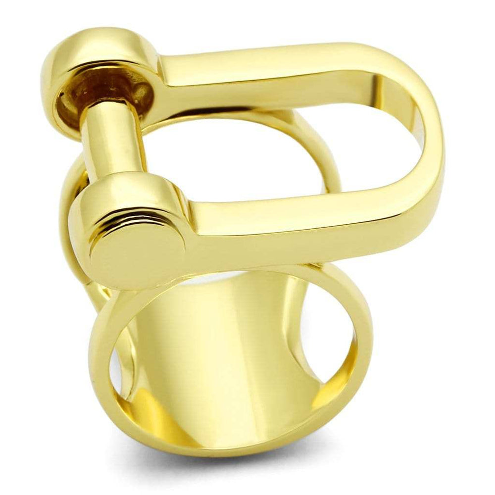GL280 - IP Gold(Ion Plating) Brass Ring with No Stone - Alamode - Flyclothing LLC