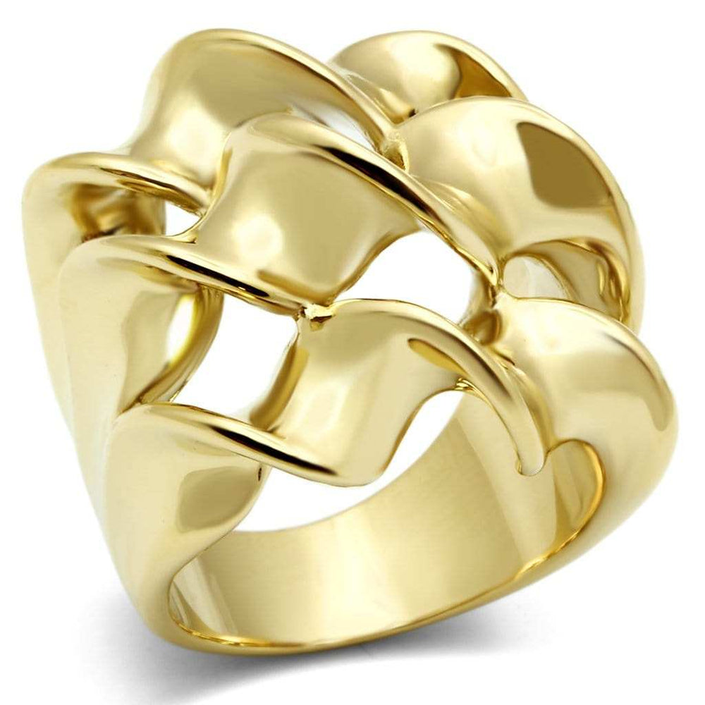 GL288 - IP Gold(Ion Plating) Brass Ring with No Stone - Alamode - Flyclothing LLC