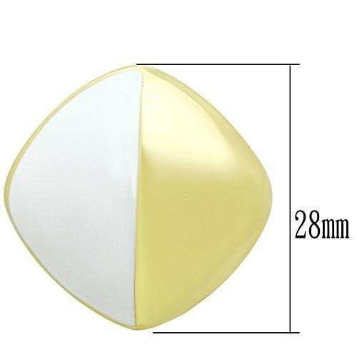GL340 - IP Gold(Ion Plating) Brass Earrings with Epoxy in White - Alamode - Flyclothing LLC
