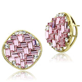 GL348 - IP Gold(Ion Plating) Brass Earrings with Top Grade Crystal in Rose - Alamode - Flyclothing LLC