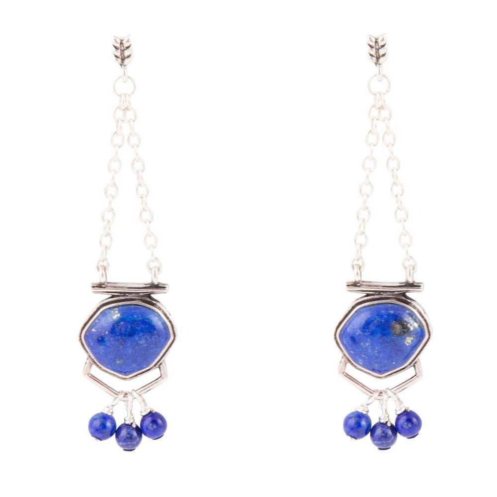 Go West Blue Lapis and Sterling Silver Drop Earrings - Barse Jewelry - Flyclothing LLC