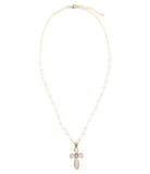 Las Cruces White Pearl Cross Pendant Necklace - Barse Jewelry - Flyclothing LLC