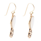 Golden Flower and White Mother of Pearl Drop Earrings - Barse Jewelry - Flyclothing LLC