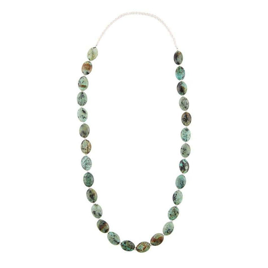 Green African Turquoise Slip On Sterling Silver Necklace - Barse Jewelry - Flyclothing LLC
