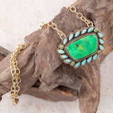Legacy Lime Green and Blue Turquoise Golden Pendant Necklace - Barse Jewelry - Flyclothing LLC