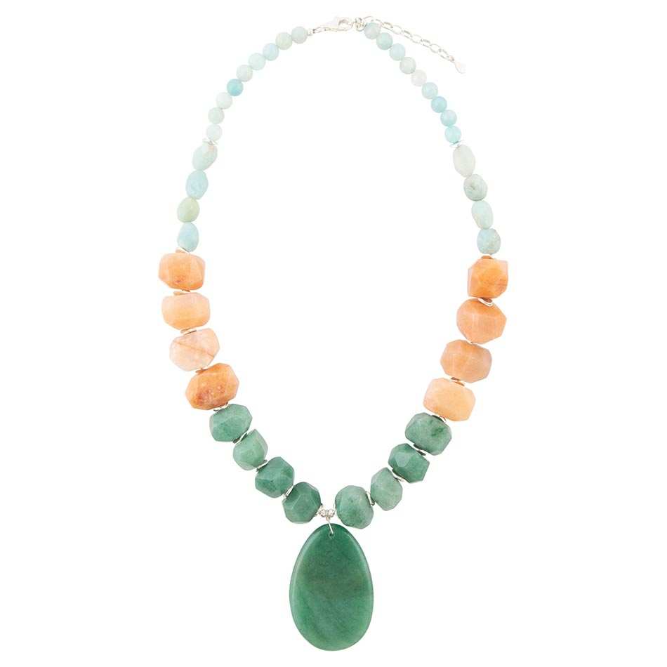 Green Aventurine Bold Pendant Necklace - Barse Jewelry - Flyclothing LLC