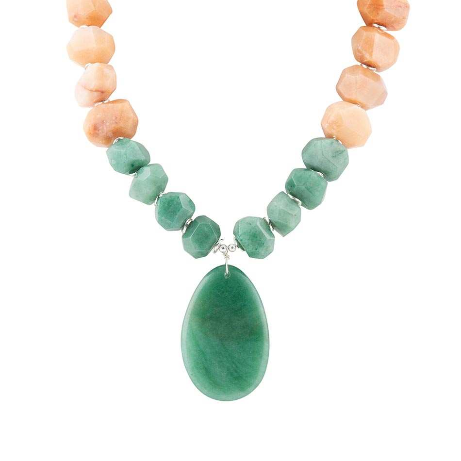 Green Aventurine Bold Pendant Necklace - Barse Jewelry - Flyclothing LLC