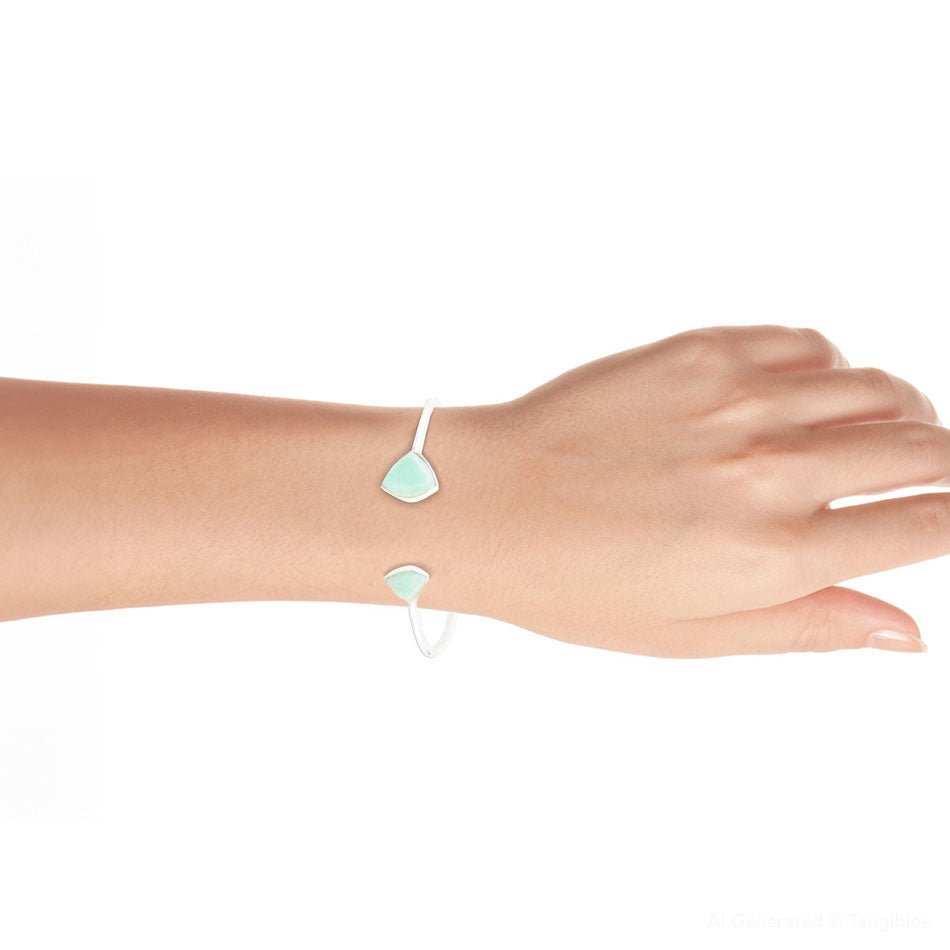 Green Chrysophase Open Sterling Silver Cuff Bracelet - Barse Jewelry - Flyclothing LLC