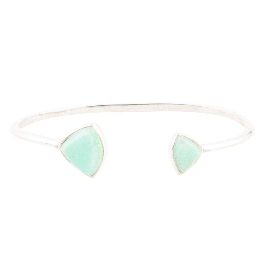 Green Chrysophase Open Sterling Silver Cuff Bracelet - Barse Jewelry - Flyclothing LLC
