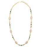 Green Jade and Pink Sunstone Golden Necklace - Barse Jewelry - Flyclothing LLC