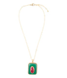 Green Onyx Stacked Red Quartz Golden Pendant Necklace - Barse Jewelry - Flyclothing LLC