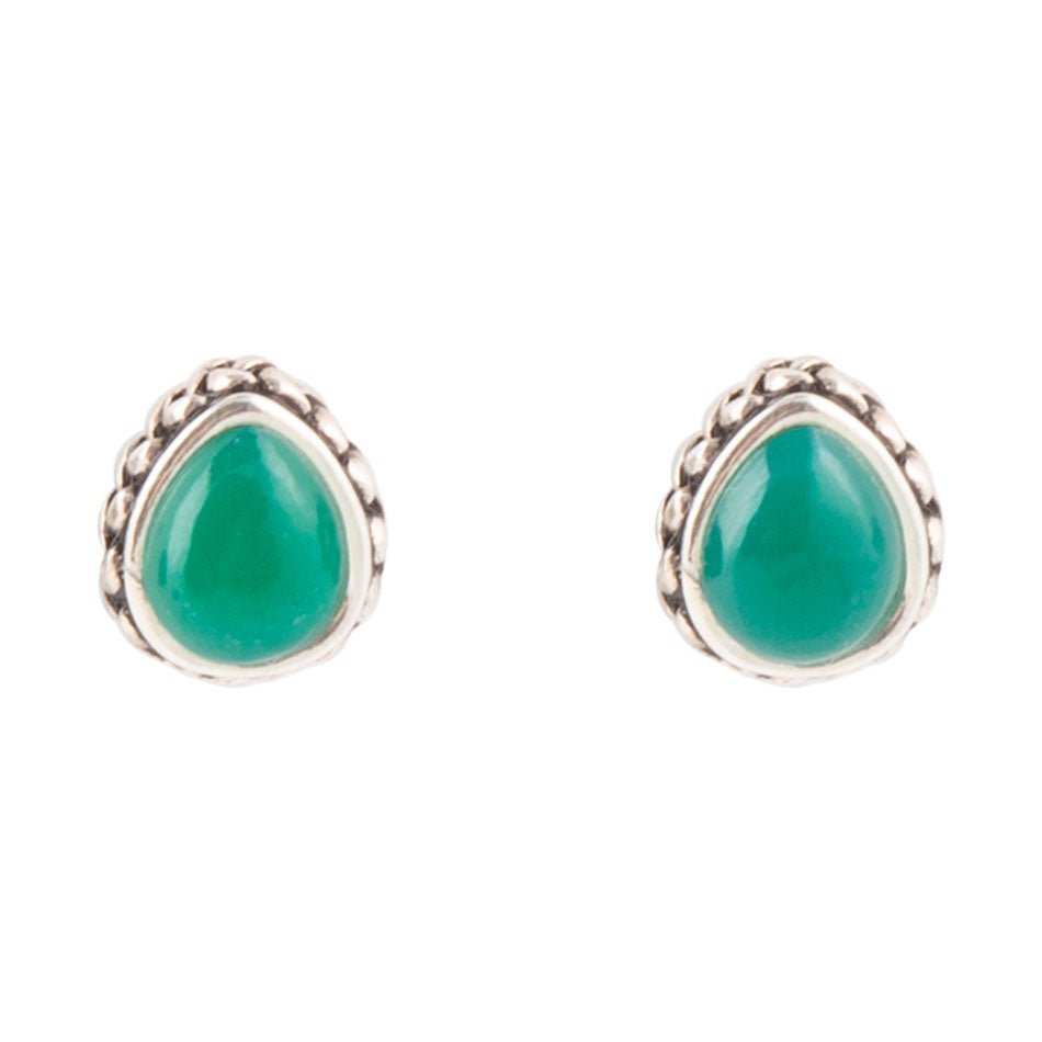 Green Onyx Teardrop Post Earrings - Barse Jewelry - Flyclothing LLC