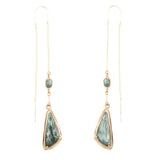 Green Seraphinite Golden Bronze Threader Earrings - Barse Jewelry - Flyclothing LLC