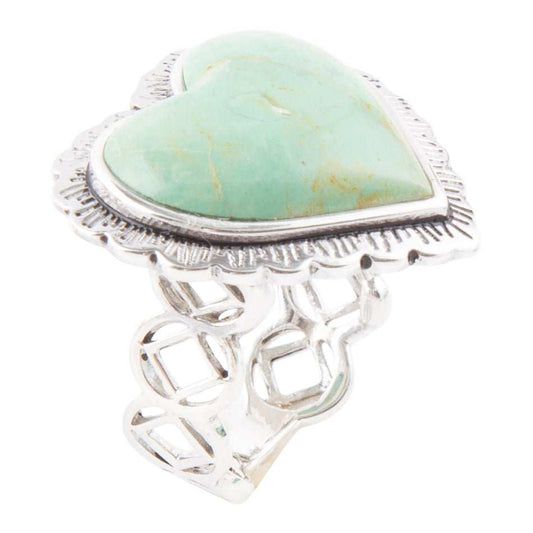 Green Turquoise Heart and Sterling Silver Ring - Barse Jewelry - Flyclothing LLC