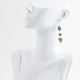 Grotto Green Agate Colorful Golden Drop Earrings - Barse Jewelry - Flyclothing LLC