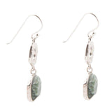 Hammered Green Seraphinite and Sterling Silver Drop Earrings - Barse Jewelry - Flyclothing LLC