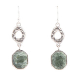 Hammered Green Seraphinite and Sterling Silver Drop Earrings - Barse Jewelry - Flyclothing LLC