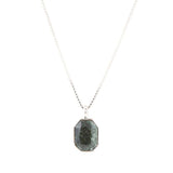 Hammered Green Seraphinite and Sterling Silver Pendant Necklace - Barse Jewelry - Flyclothing LLC
