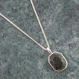 Hammered Green Seraphinite and Sterling Silver Pendant Necklace - Barse Jewelry - Flyclothing LLC