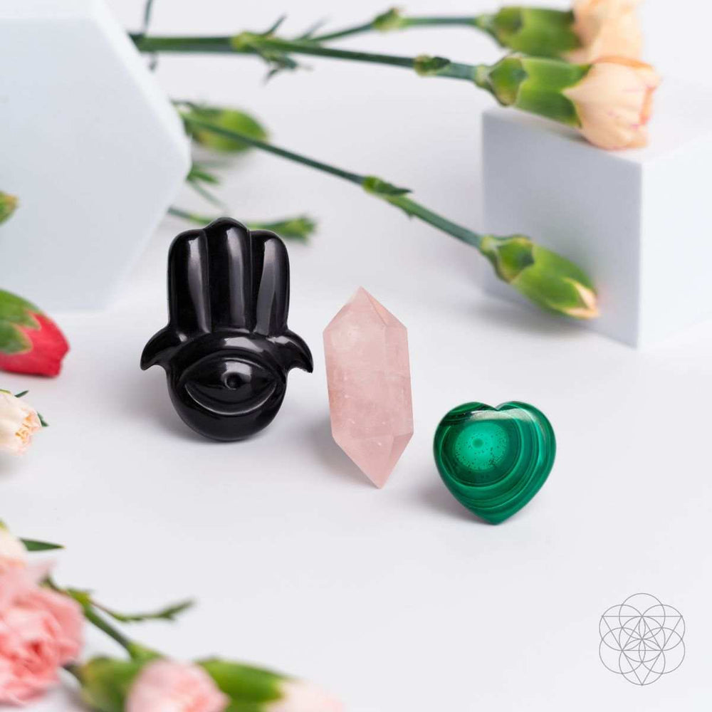 Hamsa Hand of Safe Travels: Aromatherapy Crystal Car Kit - Conscious Items - Flyclothing LLC