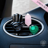 Hamsa Hand of Safe Travels: Aromatherapy Crystal Car Kit - Conscious Items - Flyclothing LLC