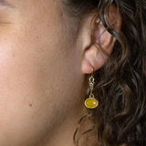 Harmony Orange Quartz Golden Drop Earrings - Barse Jewelry - Flyclothing LLC