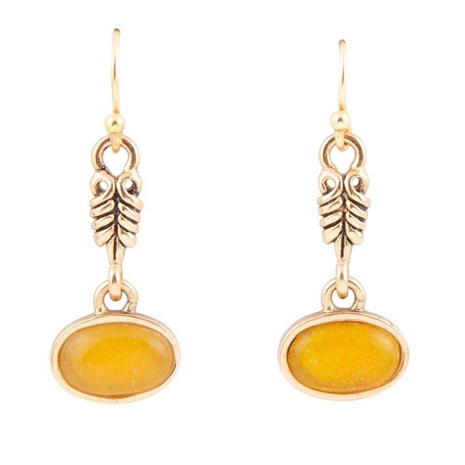 Harmony Orange Quartz Golden Drop Earrings - Barse Jewelry - Flyclothing LLC