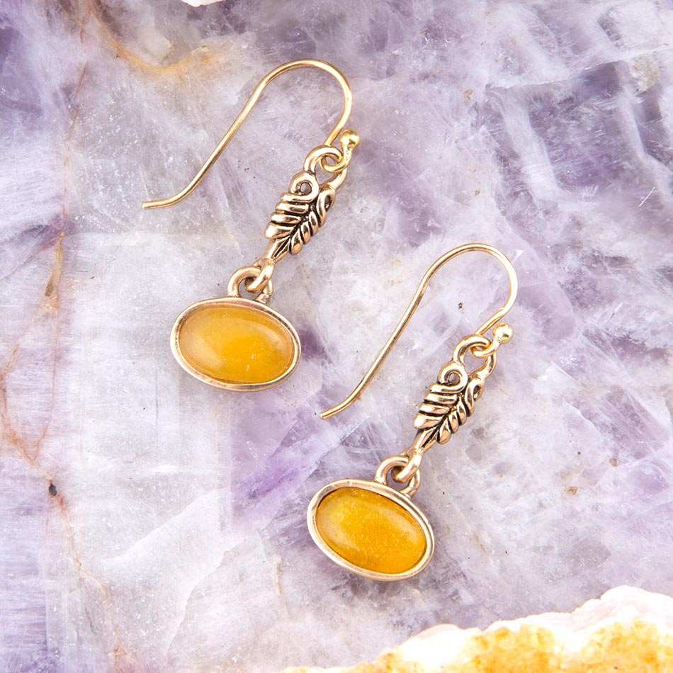 Harmony Orange Quartz Golden Drop Earrings - Barse Jewelry - Flyclothing LLC