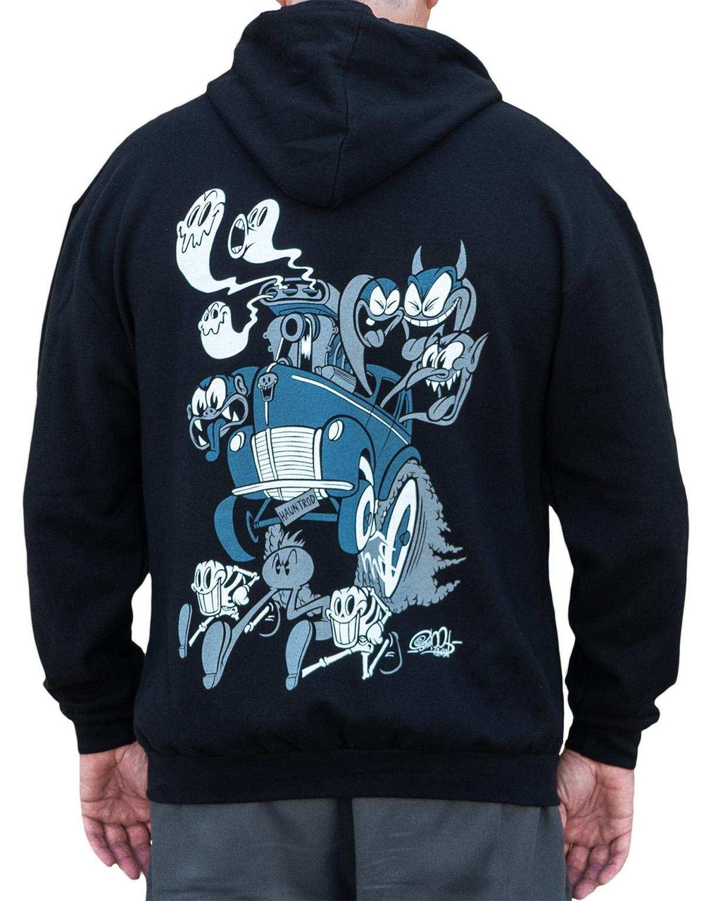 Black Market Art Company Haunt Rod Men's Zip Hoodie - Black Market Art Company - Flyclothing LLC